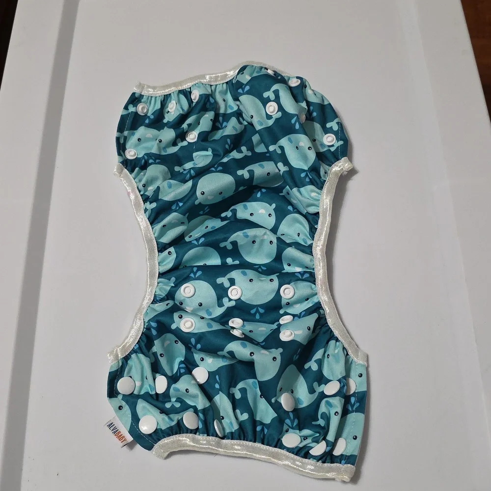 ALVA BABY Reusable Blue Whale Print Kids Swim Diaper Infant & Toddler